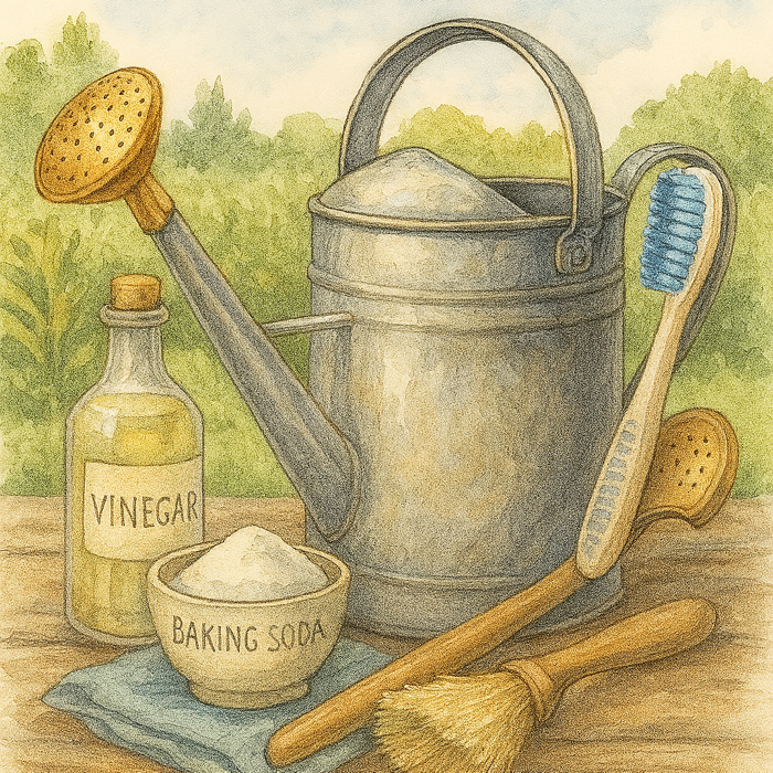 how to clean a watering can