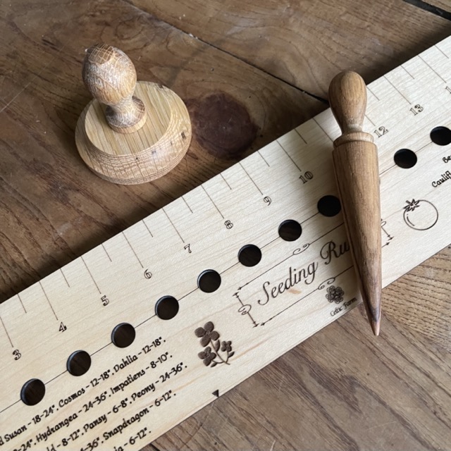 Wood seed and planting spacing ruler